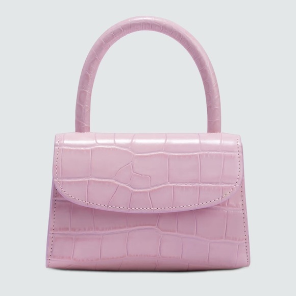 BY FAR Handbags - Elegant Pink Croc-Embossed Handbag